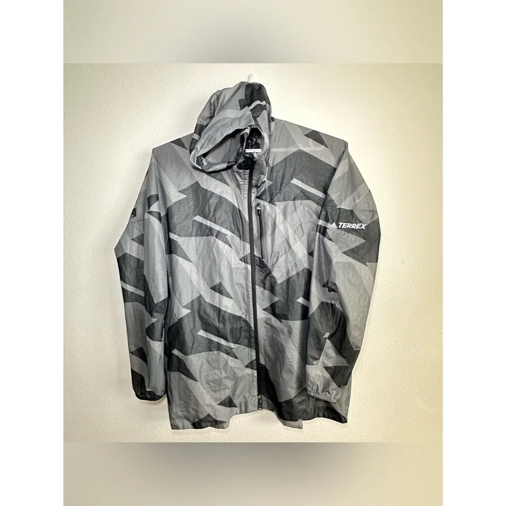 Adidas Terrex AGR Rain Jacket Men’s 2XL Hooded Running Jacket GL1199